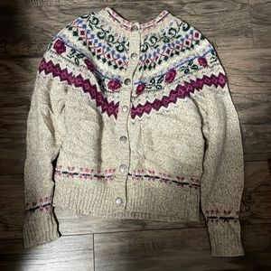Eddie Bauer Floral Vintage Cardigan